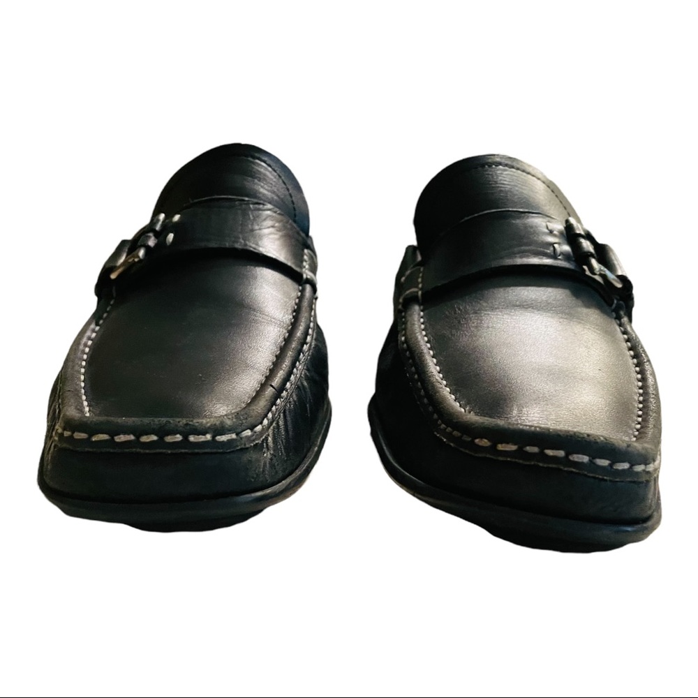 SALVATORE FERRAGAMO Black Leather Driving Mocs Size 9 D - Picture 12 of 16